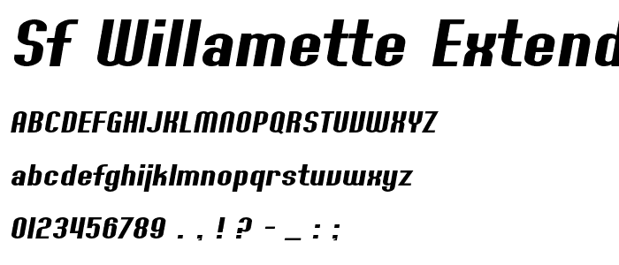 SF Willamette Extended Italic font
